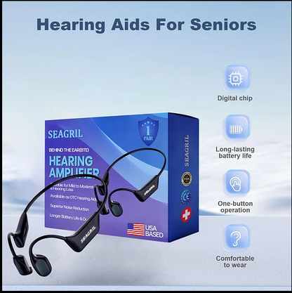🎄💖Final 3 Hours:50%ОFF💥🔥SEAGRIL Bone Conduction Smart Hearing Aid Bluetooth Earphones(Black Friday Special Sale)