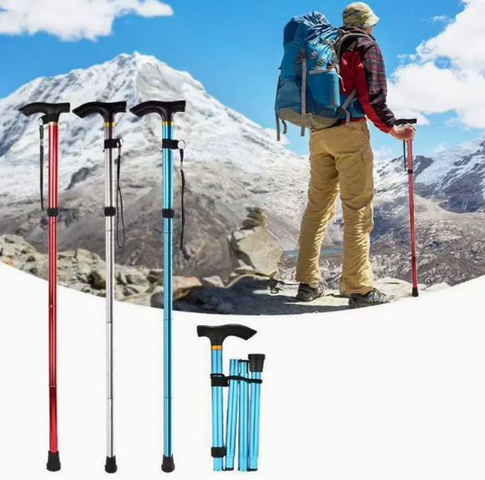 Unisex Foldable Walking Cane | Mobility and Daily Living Aids | Five-level adjustable height walking stick