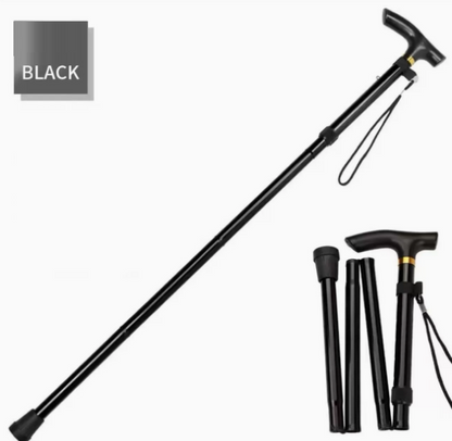Unisex Foldable Walking Cane | Mobility and Daily Living Aids | Five-level adjustable height walking stick