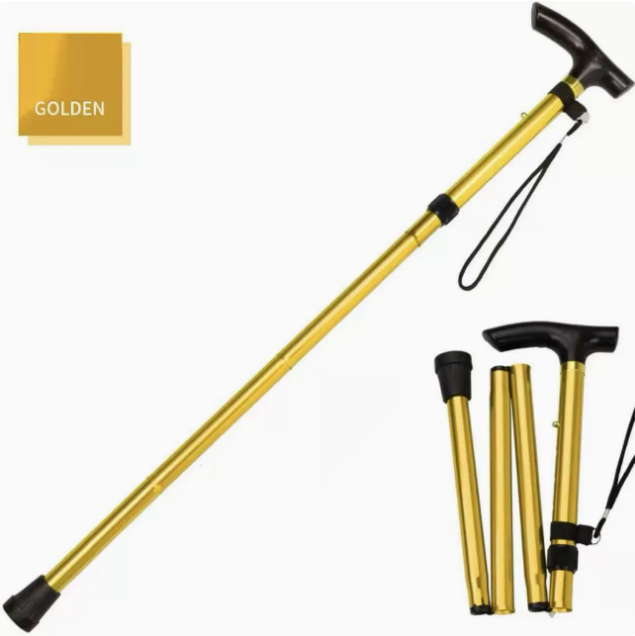 Unisex Foldable Walking Cane | Mobility and Daily Living Aids | Five-level adjustable height walking stick