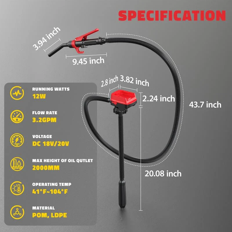 🔥Cordless Fuel Transfer Pump Compatible | with DeWalt 20V & Milwaukee 18V Batteries