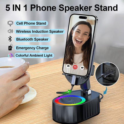 5-in-1 Wireless Speaker with Bluetooth & Adjustable Stand