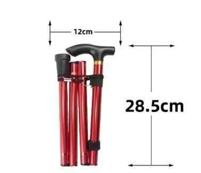 Unisex Foldable Walking Cane | Mobility and Daily Living Aids | Five-level adjustable height walking stick