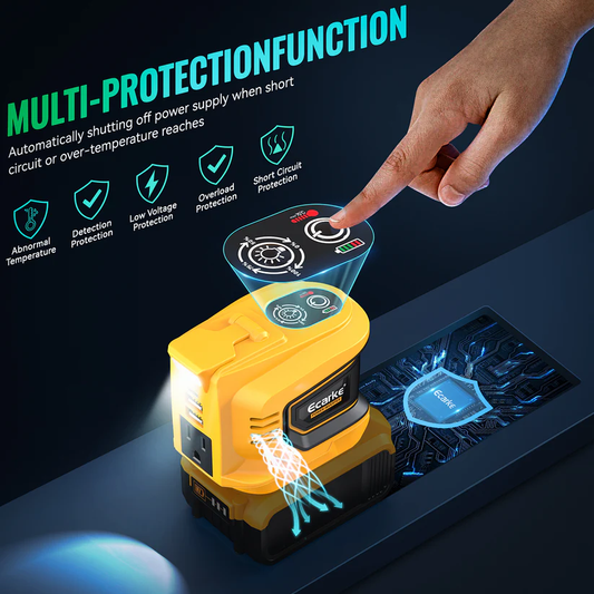 Genuine 200W power inverter, compatible with Milwaukee products, 18V DC to 110-120V AC battery inverter, portable power station generator.