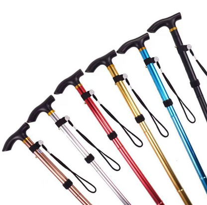 Unisex Foldable Walking Cane | Mobility and Daily Living Aids | Five-level adjustable height walking stick