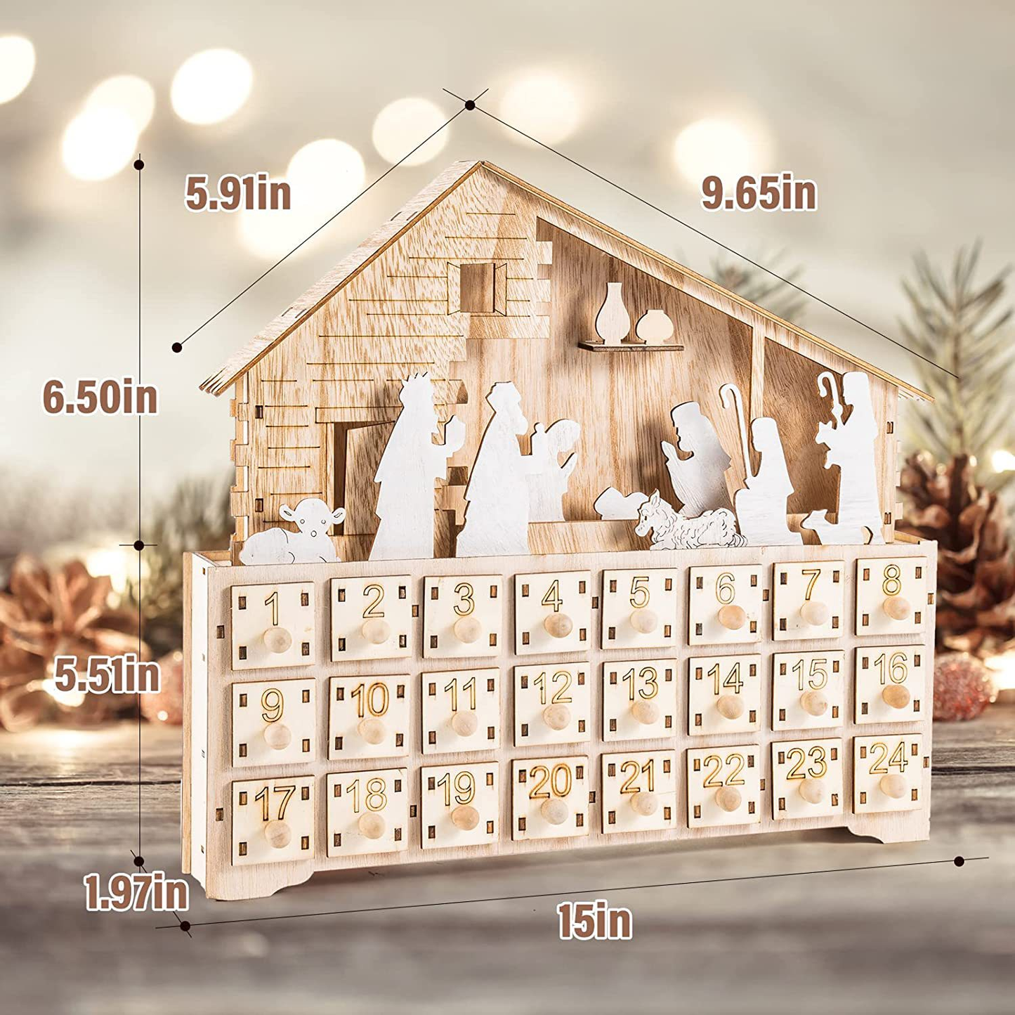 📆Wooden calendar of the birth of Jesus