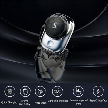 Electric Mini Travel Shaver Pocket Size Washable Electronic Razor Rechargeable Portable Cordless Shaving Face Beard