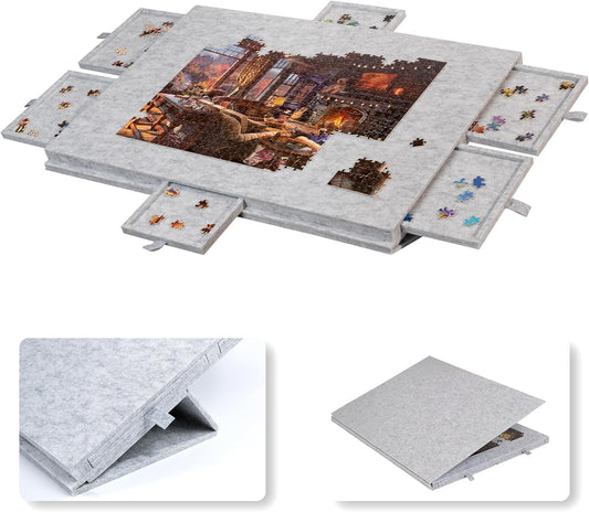 💥Free shipping🔥Ultra lightweight felt puzzle platform, equipped with a 2-in-1 design stand and cover, with 6 drawers