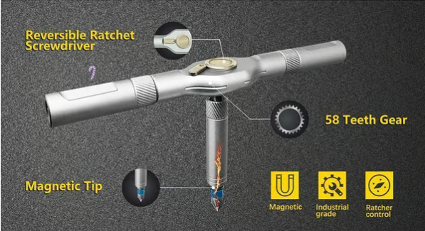 🔥🔥24 in 1 DlY Screwdriver Set Magnetic Compact and Portable Ratchet Screwdriver