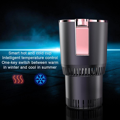 Car Cup Cooler Warmer 2 in 1 - Heating and Cooling Cup Holder with Temperature Display for Water, Coffee, and Beverages